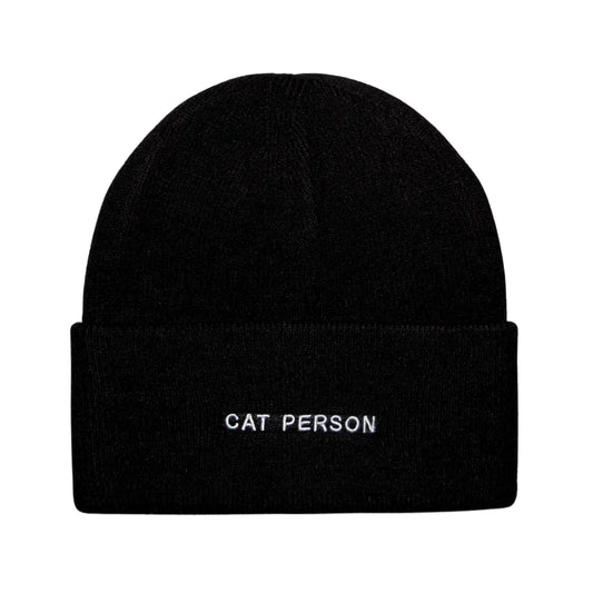 Cat Person Embroidered Beanie