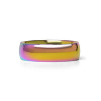 Rainbow Stainless Steel Blank Ring 6mm