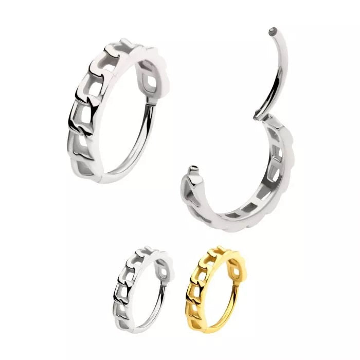 18g Chain Link Side Facing Hinged Hoop