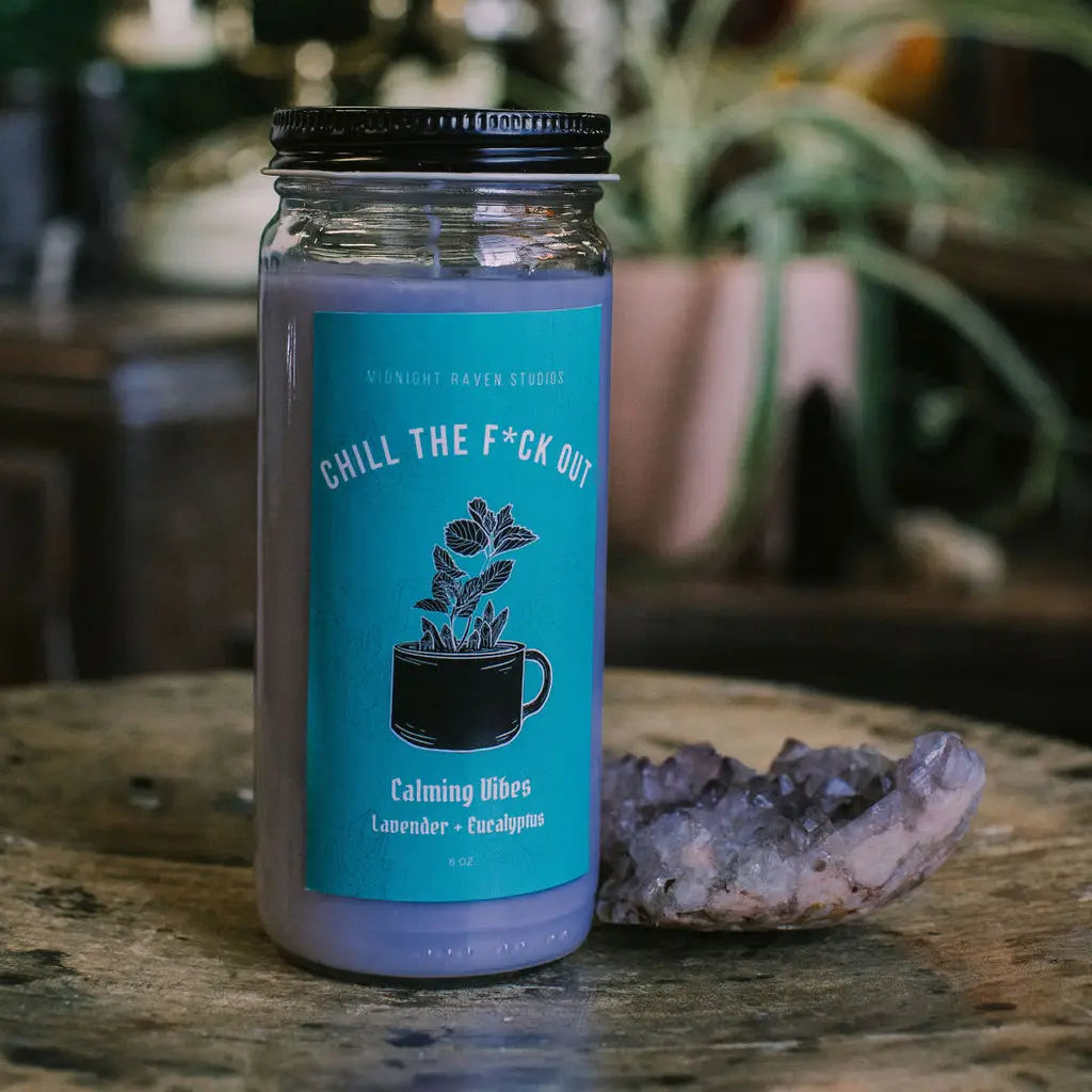 Chill the Fuck Out Spell Glass Jar Candle