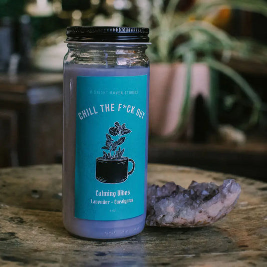 Chill the Fuck Out Spell Glass Jar Candle