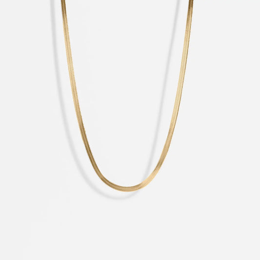 18K GOLD HERRINGBONE CHAIN NECKLACE
