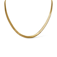 18K Gold Stainless Steel Herringbone Chain Necklace | 14" / 5.5mm