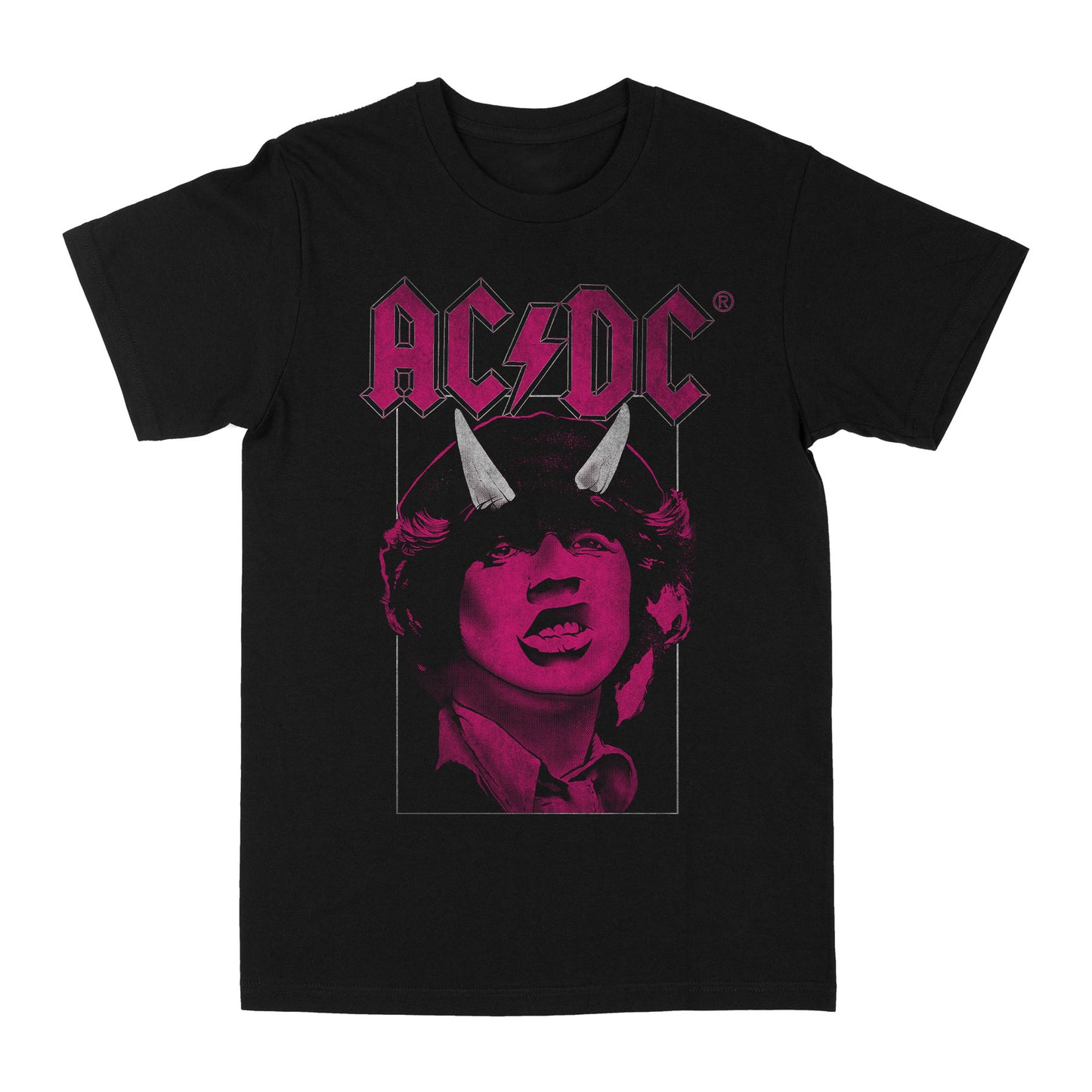 AC/DC Angus Horns Pink Band Tee