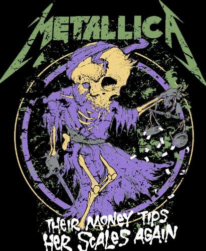 Metallica Tip Her Scales Black Tshirt