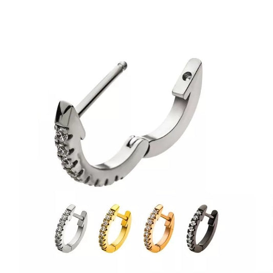 8 Clear Jewel 18G Huggie Earring