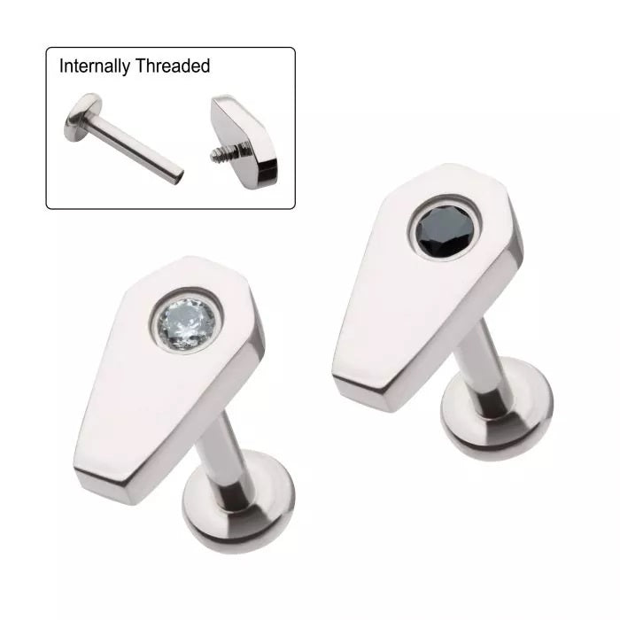 Coffin With Bezel Gem Labret