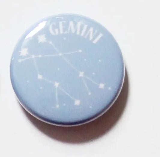 Colorful Zodiac Gemini Button
