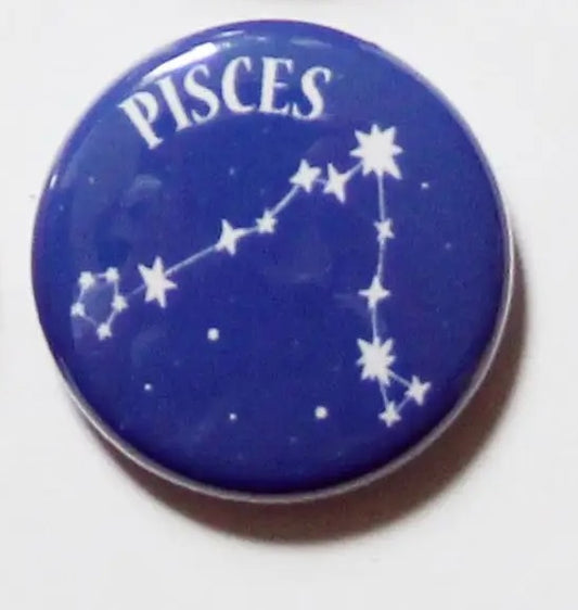 Colorful Zodiac Pisces Button