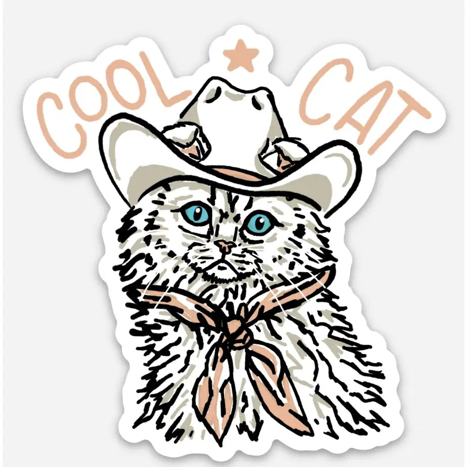 Cool Cat Sticker – Trendy Vinyl Decal