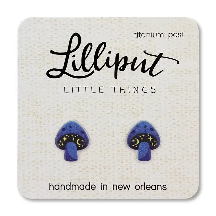 Boucles d’oreilles champignons cosmiques