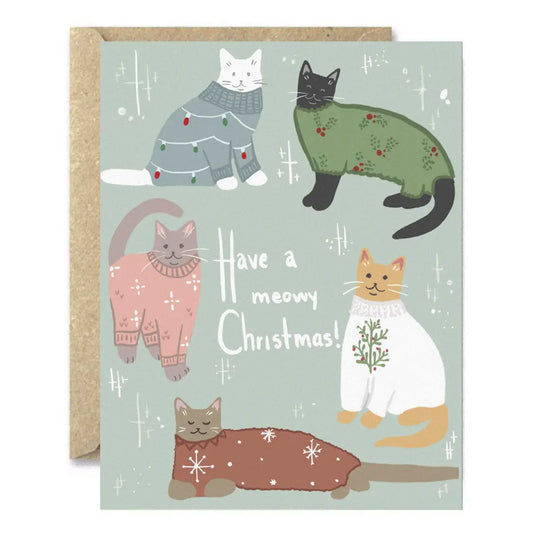 Cozy Sweater Cats- Holiday Cat Christmas Card