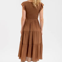 Smocked Tiered Midi Dress
