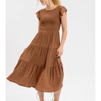 Smocked Tiered Midi Dress