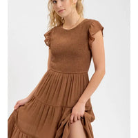 Smocked Tiered Midi Dress