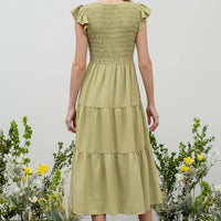 Flutter Sleeve Maxi Dress