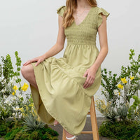 Flutter Sleeve Maxi Dress