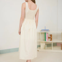 Bow Details Sleeveless A-Line Midi Dress