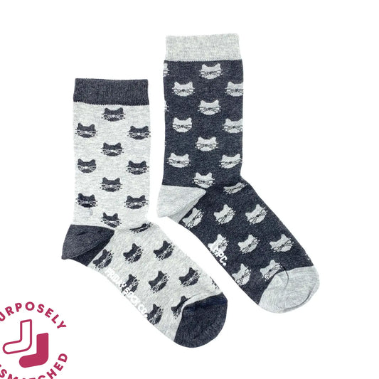 Inverted Grey Cat Socks