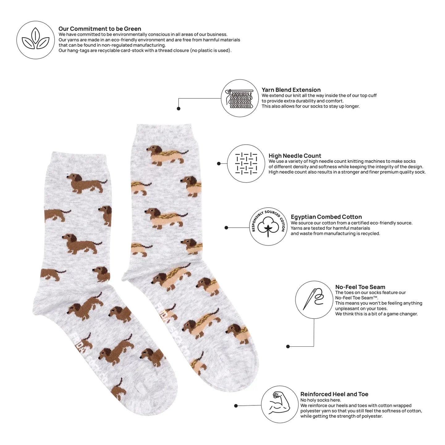 Weiner Dog Hot Dog Socks