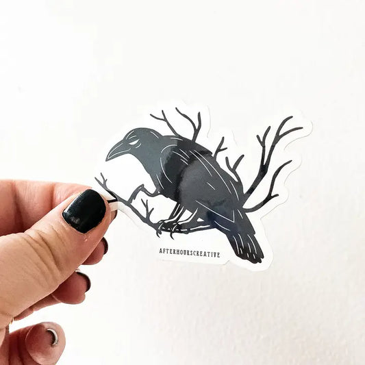 Crow On Branch Sticker