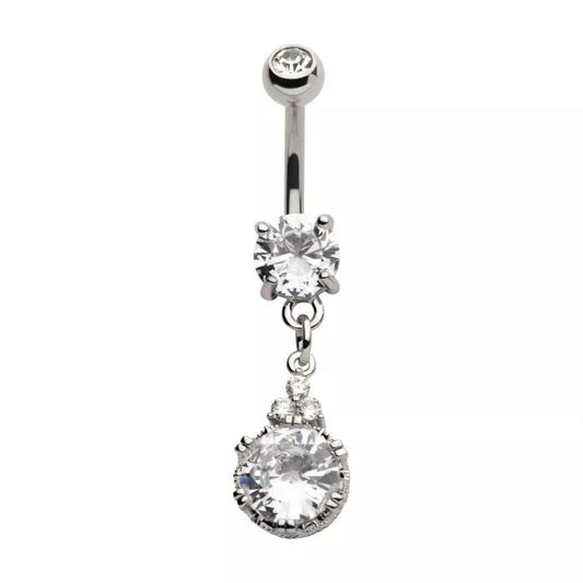 Crown And Trinity Dangle Navel