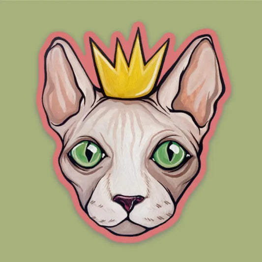 Crown Cat Vinyl Sticker