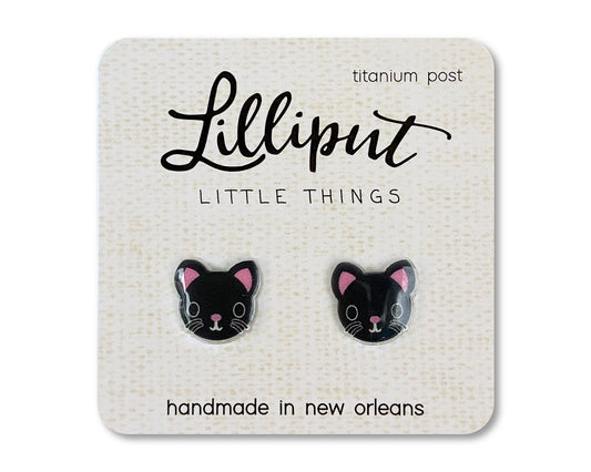 Cute Black Kitty Earrings