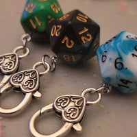D20 Clasp Charms - Keychains / Zipper Pulls - Trpg Dice