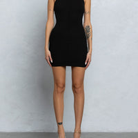 Jersey Mockneck Mini Dress