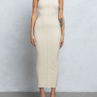 Jersey Mockneck Maxi Dress