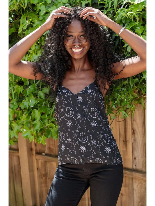 Moonprint Chiffon Cami Strappy Vest Top