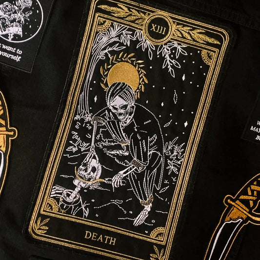 Death Tarot Card Embroidered Patch