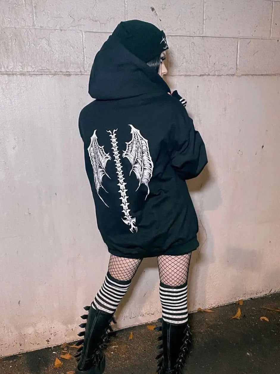 Demon Wings Zipper Hoodie