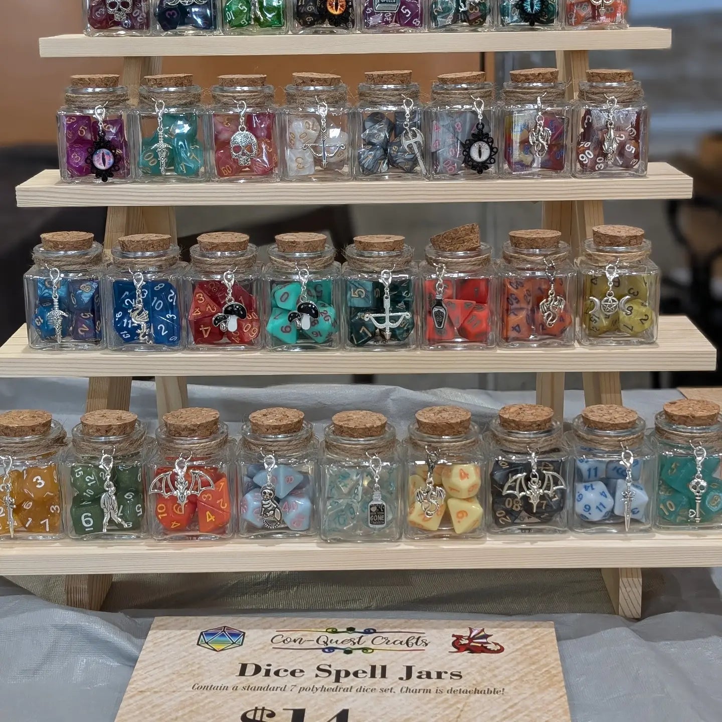 Dice Spell Jars, with 7pcs D20 Trpg Dice