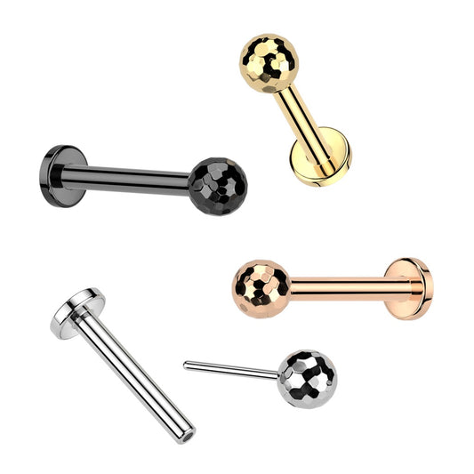 Disco Labret Titanium Threadless 16g