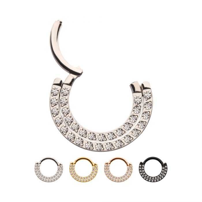 Double Row Prong Set Clear Jewels