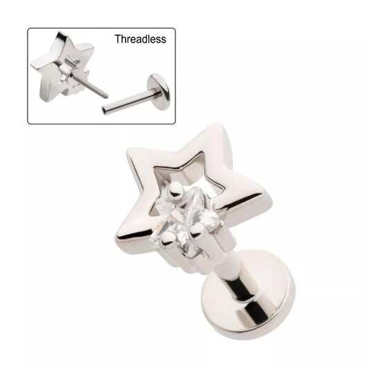 18g Double Star Jewelled Cartilage