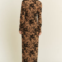 Velvet Flocking Plus Maxi Mesh Dress