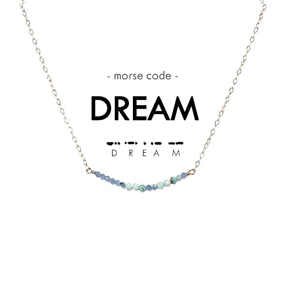 Morse Code Dainty Stone Necklace