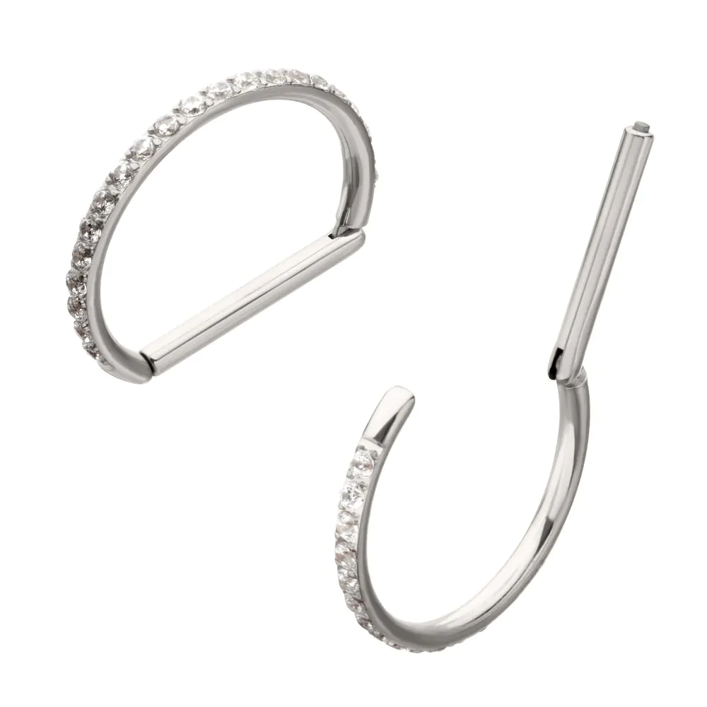 D-Shaped All Around CZ Titanium Clicker