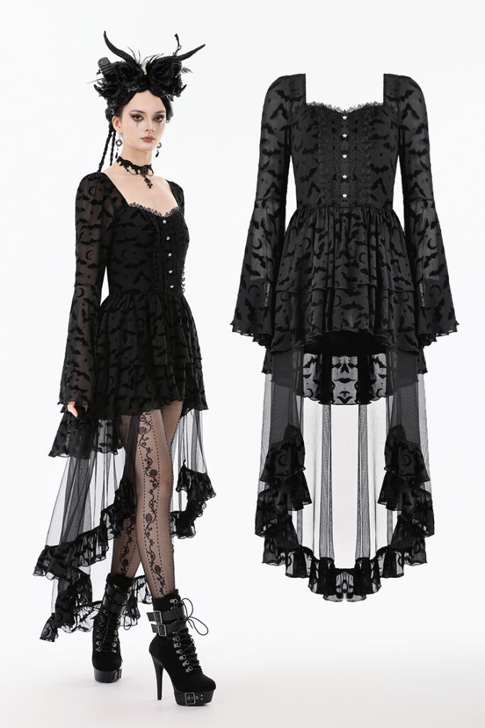 Star & Moon Gothic Lolita Bat Hem Dress