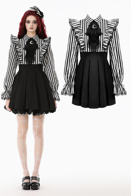 Lolita Dark Striped Preppy Dress