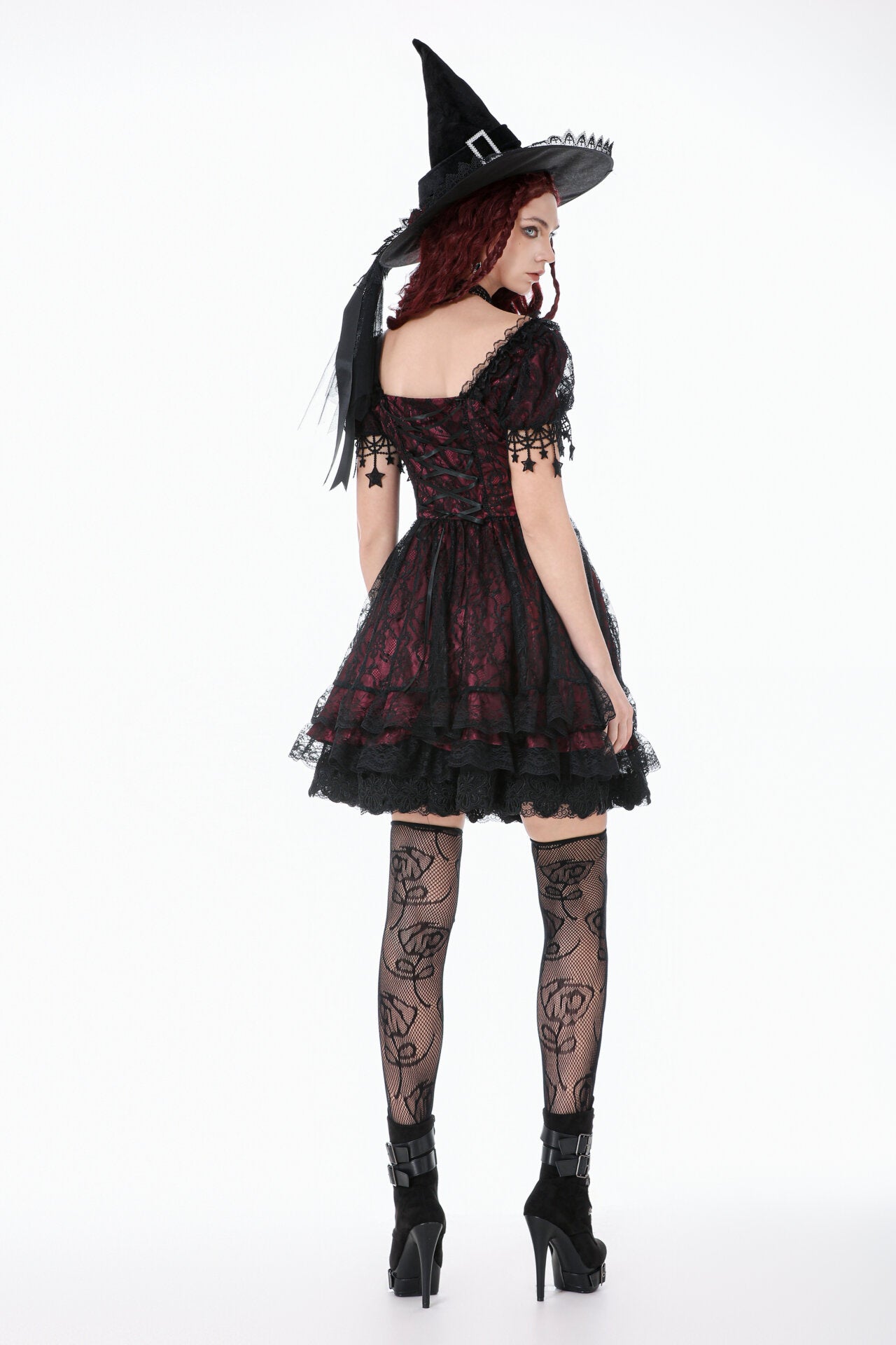 Red And Black Lace Dress