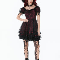 Red And Black Lace Dress