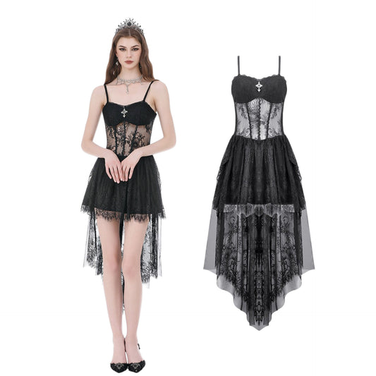 Gothic Lace Dress With Sheer Middle