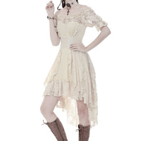 Overlay Lace Hi Low Steampunk Dress