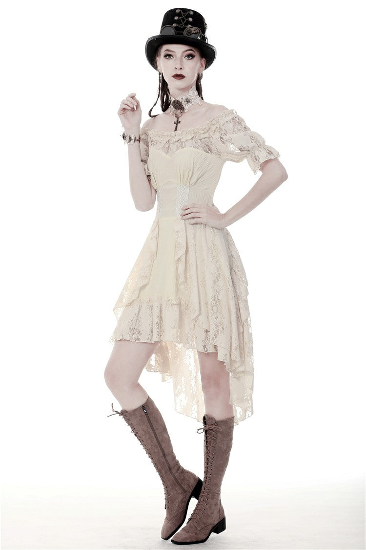 Overlay Lace Hi Low Steampunk Dress