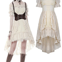 Overlay Lace Hi Low Steampunk Dress