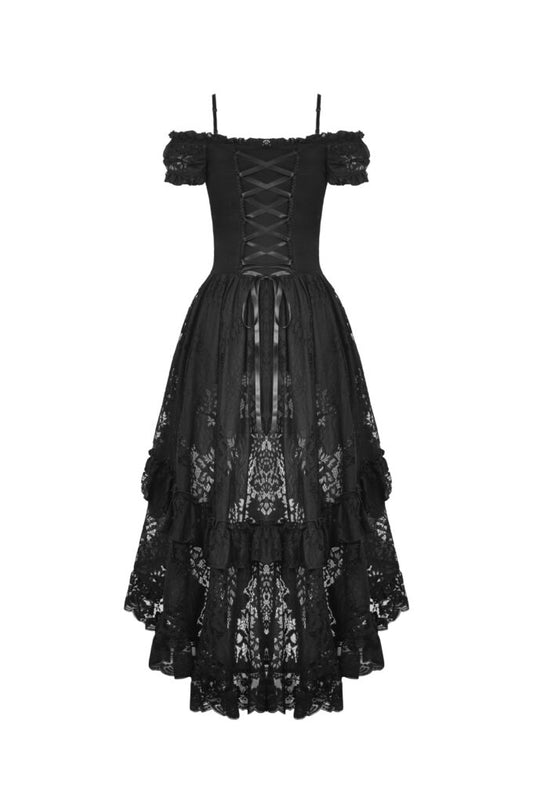 Gothic Elegant Lace Dovetail Dress